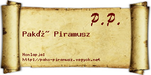 Pakó Piramusz névjegykártya